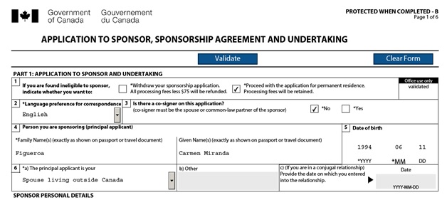 Application to Sponsor, Sponsorship Agreement and Undertaking Page 1 Top