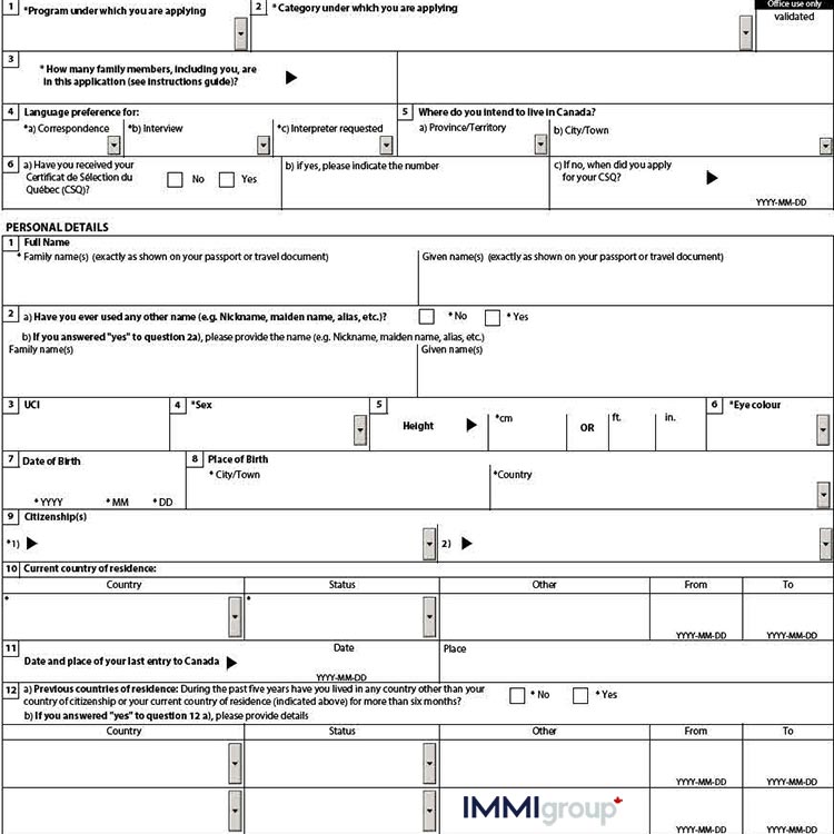 Completing Form Imm 0008 Generic Application Form For Canada 4410