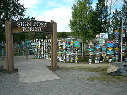 "Watson Lake Signpost" by Original uploader was Jadecolour at en.wikipedia - Transferred from en.wikipedia; transferred to Commons by User:Zanka using CommonsHelper.. Licensed under Creative Commons Attribution-Share Alike 3.0 via Wikimedia Commons - https://commons.wikimedia.org/wiki/File:Watson_Lake_Signpost.jpg#mediaviewer/File:Watson_Lake_Signpost.jpg