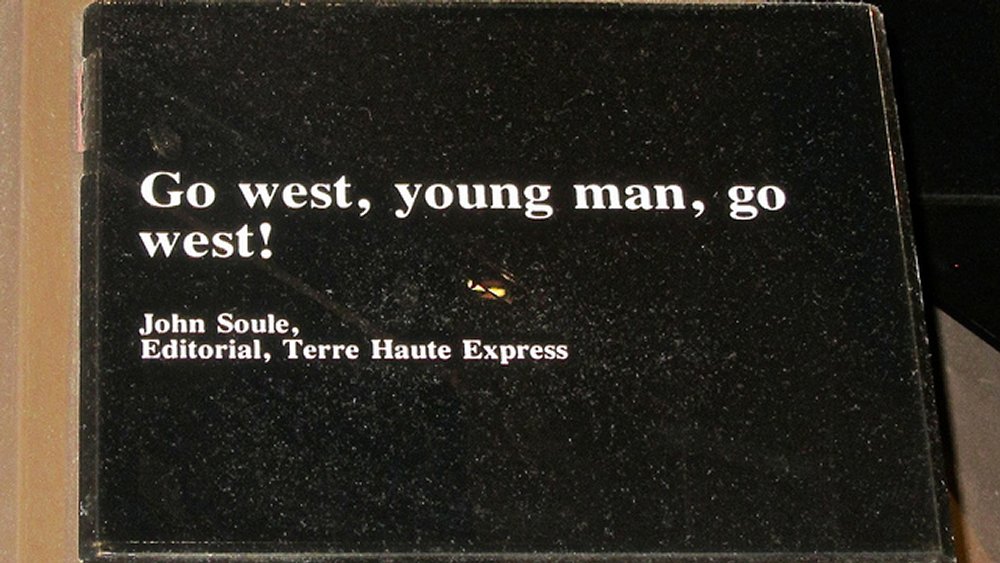 Go West Young Man by Peter Lawther https://www.flickr.com/photos/peerlawther/8155689160/in/photolist-dqG3fm-wJwhT-ihUsY6-atn51g-8KLeyQ-fUzxvX-byWdNu-8mxzUT-jXtiMZ-ck7RpG-ck7NmU-9aPhv-byKj5d-atedez-8KGG38-egwo97-fUAXzP-8mxbmg-9ZX5mx-bMCcpD-bMCdyP-byHwNW-byHxo7-bMQXNx-dQybZt-axAxBD-aeHxVK-4cs